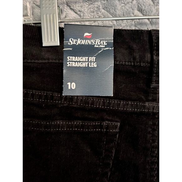 St Johns Bay NWT "Secretly Slender" Black Cords Straight Leg Sze 10 Stretch Slim - Picture 5 of 5